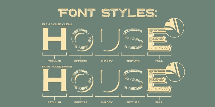 Пример шрифта Farm House Texture
